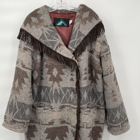 Marble mountain Vintage Southwestern Wool oversized Jacket Coat Sz Medium Womans - Picture 3 of 7